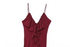 Halter V-Neck Maxi Slip Dress