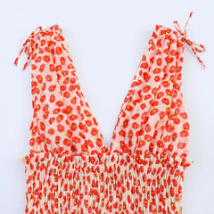 Summer Boho Backless Pleated Mini Dress