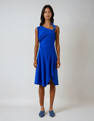 Asymmetric Oblique-shoulder Dress – Summer A-line Edition