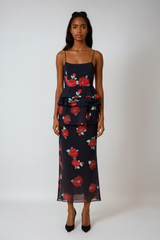 Floral Pleat 2-piece Set – Suspender Top & Slim Midi Skirt