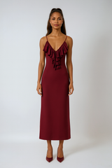 Halter V-Neck Maxi Slip Dress