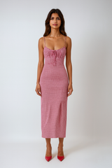 Halter Backless Plaid Midi Dress Effortless Party Chic