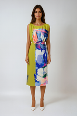 Tie-dye Patchwork Asymmetrical Dress