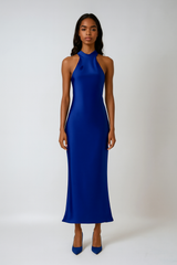 Satin Halter Backless Dress