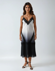Gradient Lace V-neck Seaside Dress