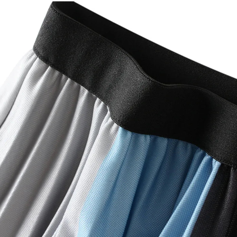 Jupe en ligne plissée de blocs de couleur