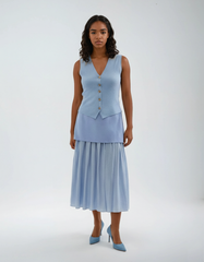 High-Waist Patchwork Skirt Set