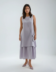 Light Purple Irregular Splice Vest Dress