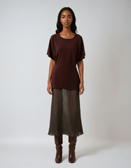 Pleated Knitted Maxi Dress