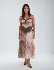 Printed A-Line Midi Dress