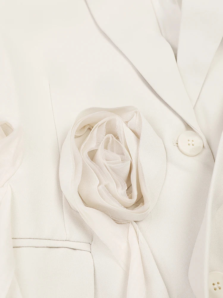 Flower Irregular Long Blazer