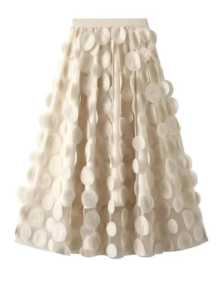 Jupe en maille en maille en forme de point élastique