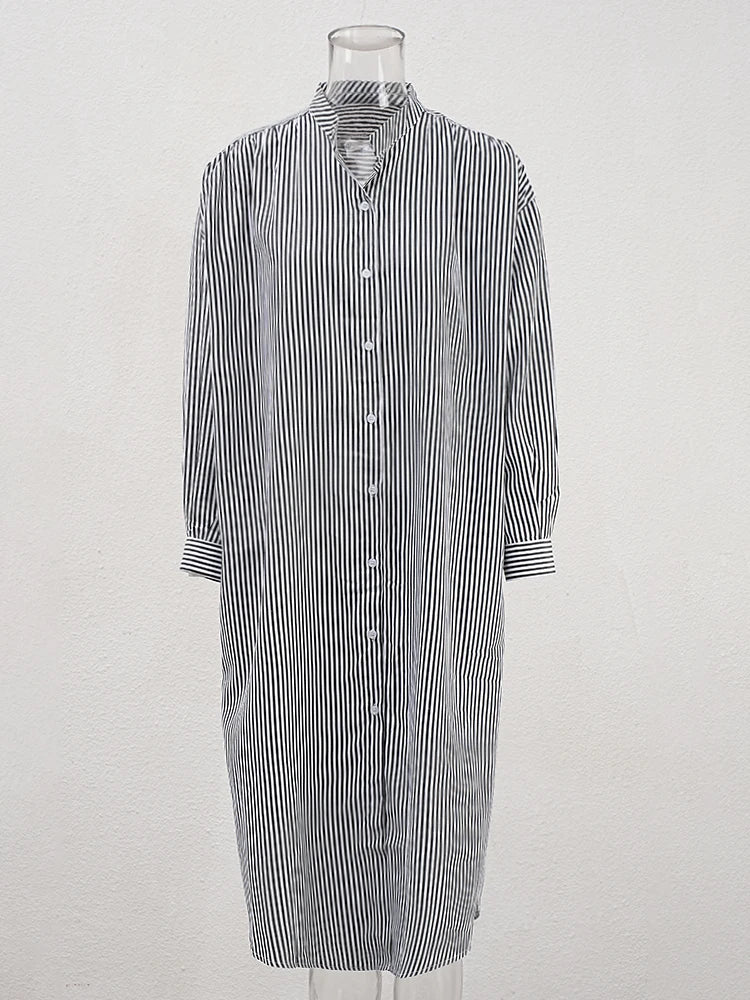 Robe de chemise midi rayée