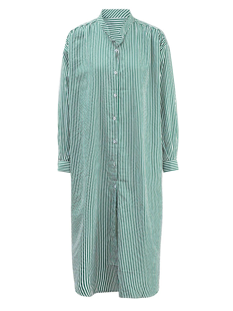 Robe de chemise midi rayée