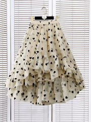 Jupe imprimée en tulle A-line
