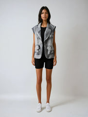 Gray Luxe Multi-Pocket Blazer