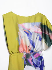 Tie-dye Patchwork Asymmetrical Dress