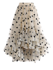 Jupe imprimée en tulle A-line
