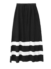 Black Striped Long Vest – Irregular Pleated Streetwear