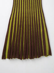 Striped Knit V-neck Dress
