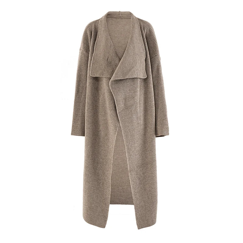 Cardigan surdimensionné kaki tricot