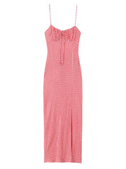 Halter Backless Plaid Midi Dress Effortless Party Chic