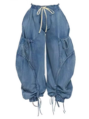 Jeans à cordon de jambe large