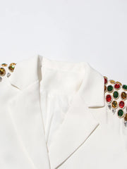 Spliced Crystal Embellished Blazer
