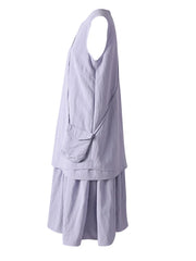 Light Purple Irregular Splice Vest Dress