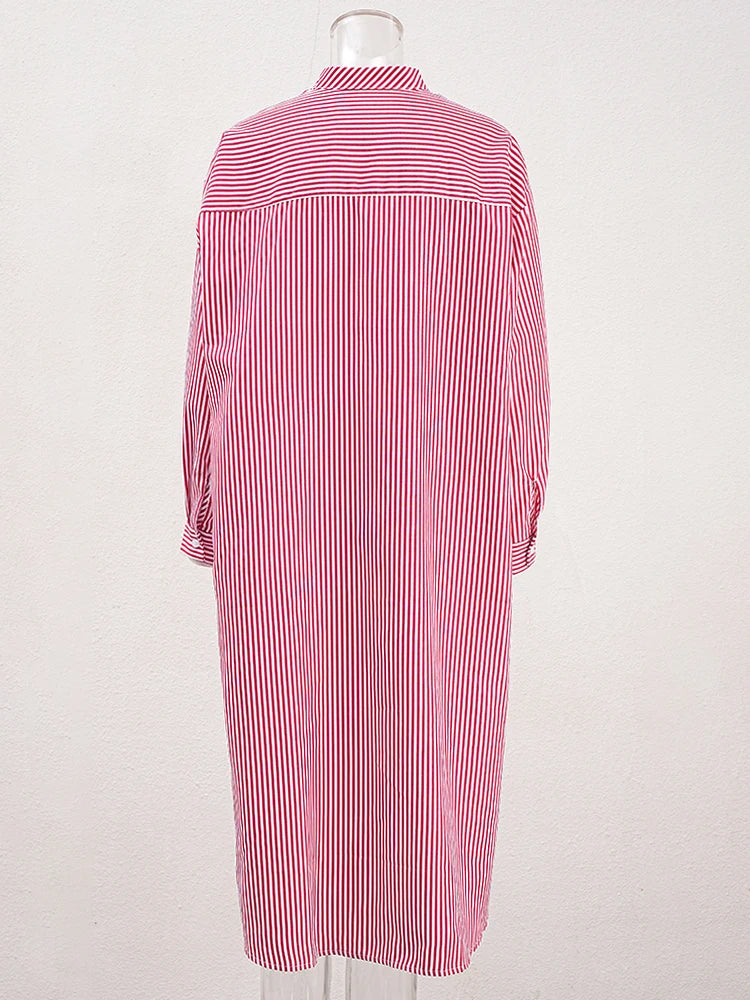 Robe de chemise midi rayée