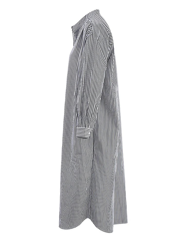 Robe de chemise midi rayée