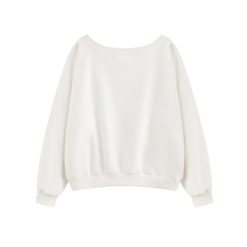 Sweat à capuche imprimé à épaules à épaules