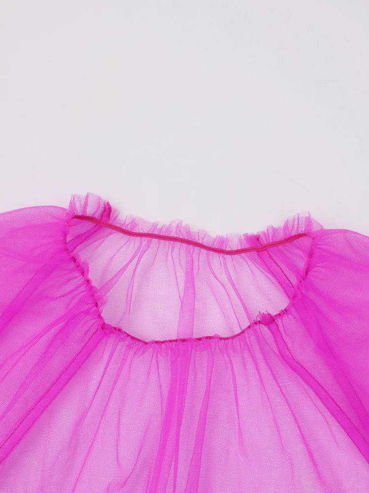 Robe en mailles de volants