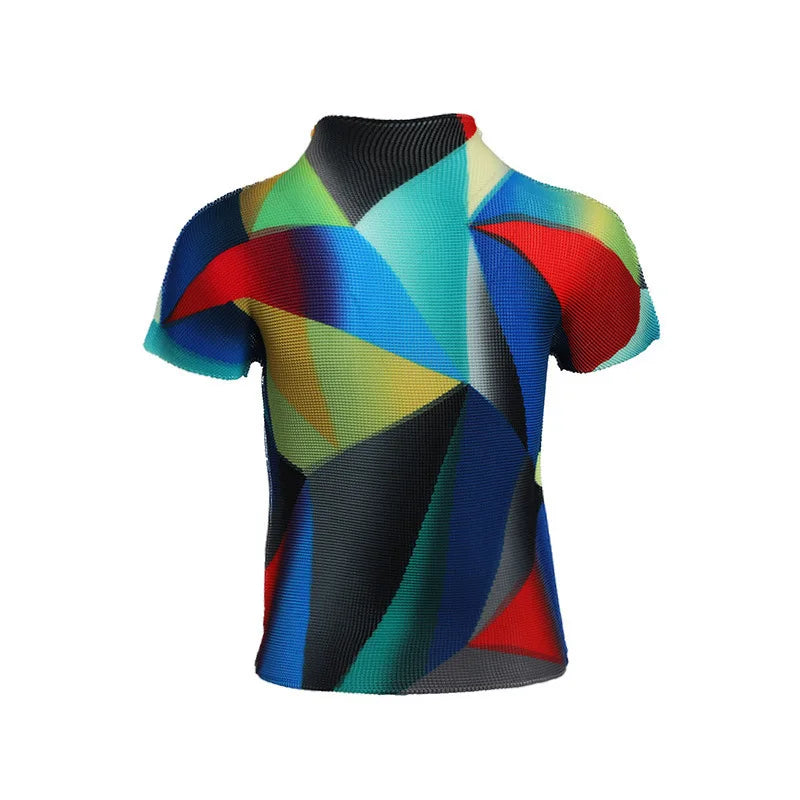 T-shirt plissé à col roulé