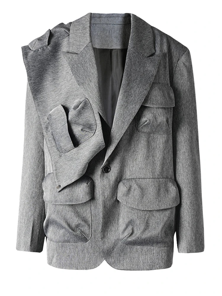 Blazer de luxe gris avec poches