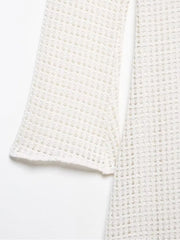 Knitted Hollow-out Midi Dress – Elegant Summer Flare