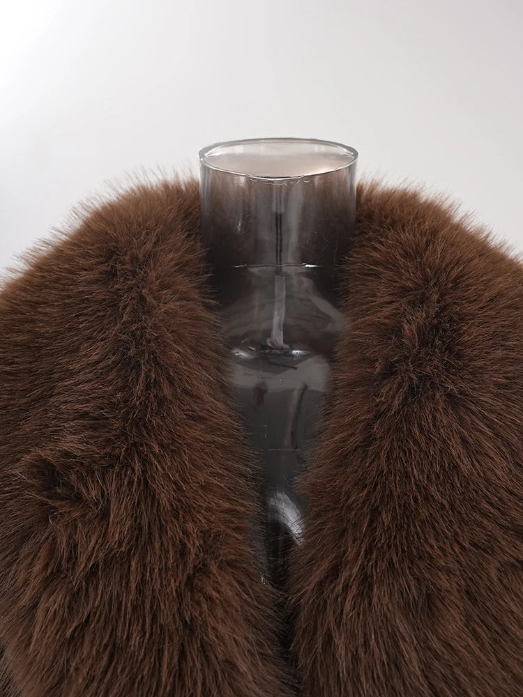 Veste en fausse fourrure brune