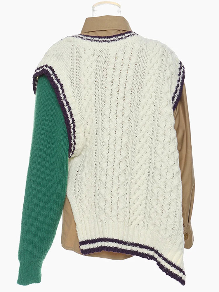 Pull kaki irrégulier kaki