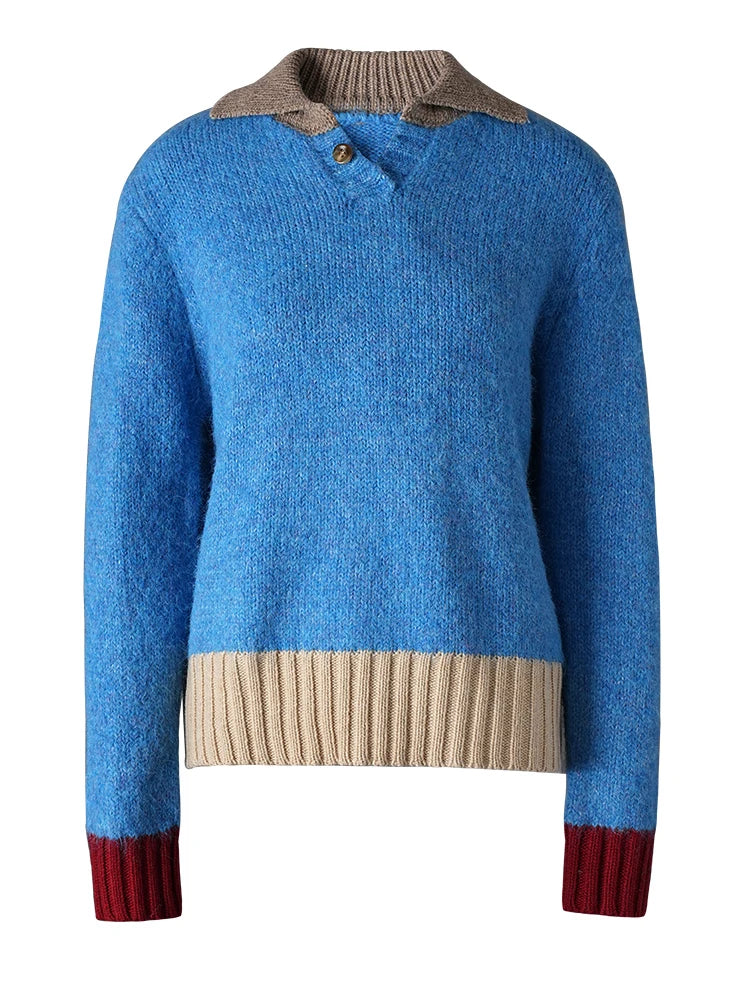 Pull à col multicolore