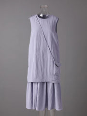 Light Purple Irregular Splice Vest Dress