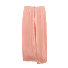 2 Piece High-Waist Midi Skirt & Backless Halter Crop Top