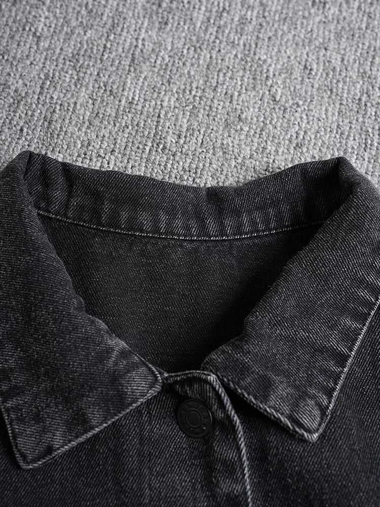 Black Striped Denim Blouse