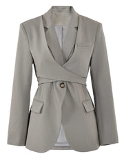 Gray Cross Bandage Blazer