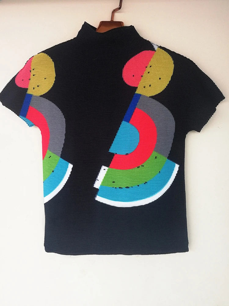 T-shirt plissé à col roulé