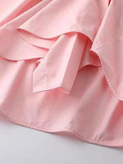 Chemisier décontracté asymétrique rose