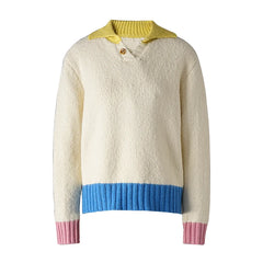 Pull à col multicolore