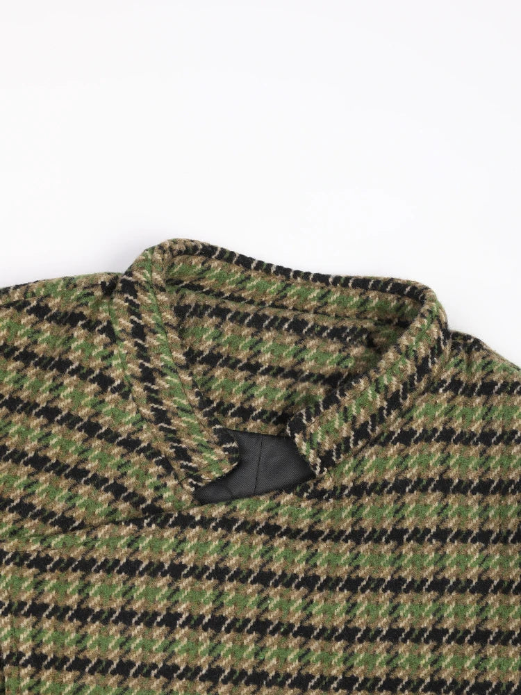 Veste en laine à carreaux verts