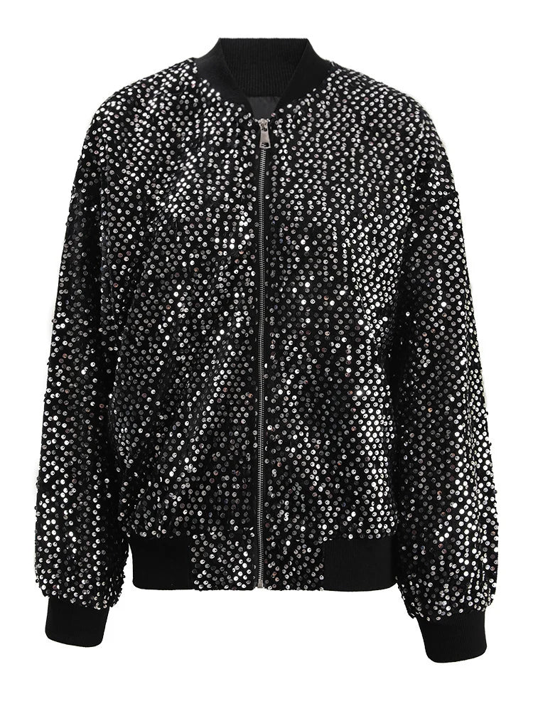 Veste à paillettes noires