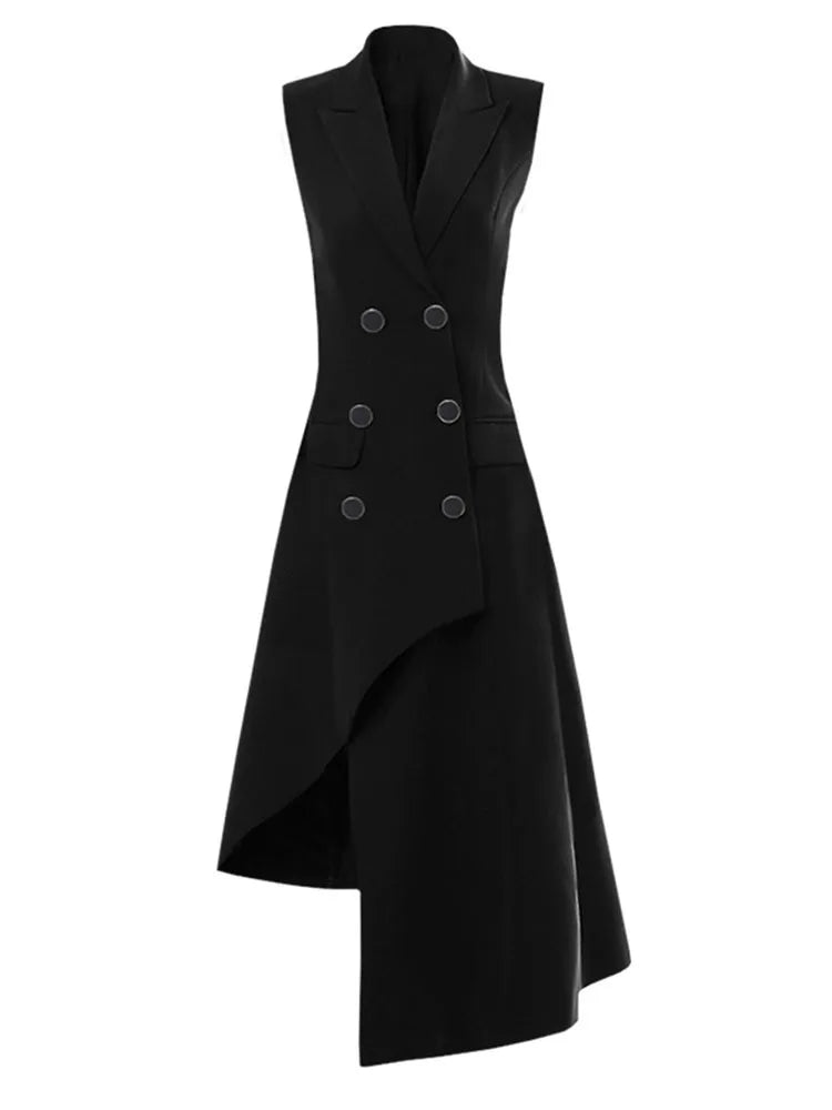 Robe de gilet irrégulière à double seins