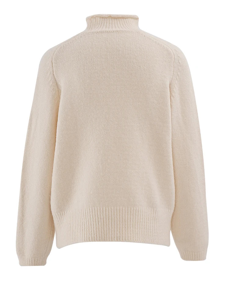 Pull en tricot à col roulé bleu confortable